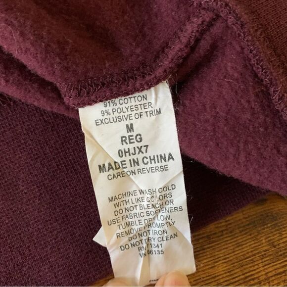 LL Bean 1912 Womens Pullover Hooded Sweatshirt Wine Sz M - Picture 6 of 10